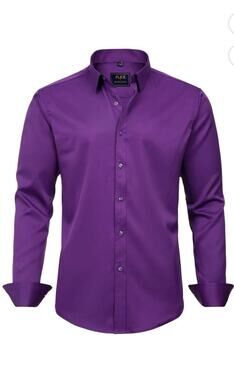 J.VER Men’s Dress Shirt XL Purple Button Front Long Sleeve NWT Contrast Collar